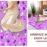 Ultra Soft Area Rug, Non Slip, Stain Resistant, Washable Area Rugs for Living Room, Bedroom, Whimsical Colorful Paw Print Aesthetic(Purple)