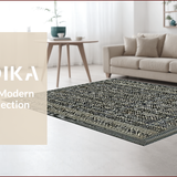 Ultra Soft Area Rug, Non Slip, Stain Resistant, Washable Area Rugs for Living Room, Bedroom, Sleek Minimalist Diamond Motif(Gray)