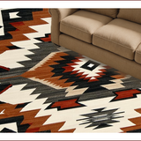 Ultra Soft Area Rug, Non Slip, Stain Resistant, Washable Area Rugs for Living Room, Bedroom, Contemporary Native American Aesthetic(Beige)