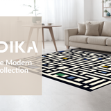 Ultra Soft Area Rug, Non Slip, Stain Resistant, Washable Area Rugs for Living Room, Bedroom, Unique Modernist Pattern Play(Black)