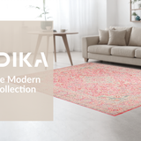 Ultra Soft Area Rug, Non Slip, Stain Resistant, Washable Area Rugs for Living Room, Bedroom, Tranquil Earthy Tone Harmony(Pink)