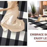 Ultra Soft Area Rug, Non Slip, Stain Resistant, Washable Area Rugs for Living Room, Bedroom, Artful Striped Decorative Essence(Black)