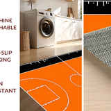 Ultra Soft Area Rug, Non Slip, Stain Resistant, Washable Area Rugs for Living Room, Bedroom, Playful Round Basketball Inspired(Orange)