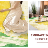 Ultra Soft Area Rug, Non Slip, Stain Resistant, Washable Area Rugs for Living Room, Bedroom, Palm Tree Surf Vibes, Graphic Surfboard Print(Yellow)