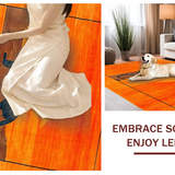 Ultra Soft Area Rug, Non Slip, Stain Resistant, Washable Area Rugs for Living Room, Bedroom, Lively Exotic Pattern Fusion(Orange)