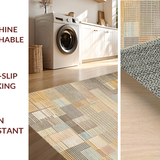 Ultra Soft Area Rug, Non Slip, Stain Resistant, Washable Area Rugs for Living Room, Bedroom, Artful Rustic Geometric Appeal(Beige)