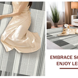Ultra Soft Area Rug, Non Slip, Stain Resistant, Washable Area Rugs for Living Room, Bedroom, Fashionable Linear Design Elements(Gray)