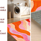 Ultra Soft Area Rug, Non Slip, Stain Resistant, Washable Area Rugs for Living Room, Bedroom, Eclectic Orange and Pink Fusion(Orange)