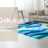 Ultra Soft Area Rug, Non Slip, Stain Resistant, Washable Area Rugs for Living Room, Bedroom, Whimsical Animal Character Pattern(Blue)