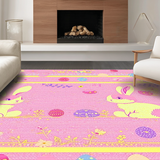 Ultra Soft Area Rug, Non Slip, Stain Resistant, Washable Area Rugs for Living Room, Bedroom, Playful Holiday Character Composition(Pink)