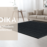 Ultra Soft Area Rug, Non Slip, Stain Resistant, Washable Area Rugs for Living Room, Bedroom, Trendy Black and White Geometric Fusion(Black)