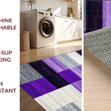 Ultra Soft Area Rug, Non Slip, Stain Resistant, Washable Area Rugs for Living Room, Bedroom, Bold Diamond Abstract Composition(Purple)