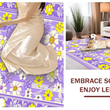 Ultra Soft Area Rug, Non Slip, Stain Resistant, Washable Area Rugs for Living Room, Bedroom, Joyful Pastel Flower Medley(Purple)