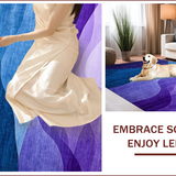 Ultra Soft Area Rug, Non Slip, Stain Resistant, Washable Area Rugs for Living Room, Bedroom, Chic Curved Gradient Waves(Purple)