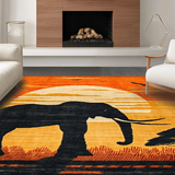 Ultra Soft Area Rug, Non Slip, Stain Resistant, Washable Area Rugs for Living Room, Bedroom, Abstract Earthy Sunset Imagery(Orange)