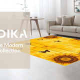 Ultra Soft Area Rug, Non Slip, Stain Resistant, Washable Area Rugs for Living Room, Bedroom, Charming Vintage Flower Arrangement(Yellow)