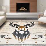 Ultra Soft Area Rug, Non Slip, Stain Resistant, Washable Area Rugs for Living Room, Bedroom, Trendy Beige Patterned Aesthetic(Brown)