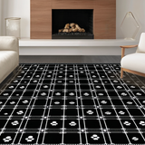 Ultra Soft Area Rug, Non Slip, Stain Resistant, Washable Area Rugs for Living Room, Bedroom, Unique Fluffy Black Animal Impression(Black)