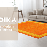Ultra Soft Area Rug, Non Slip, Stain Resistant, Washable Area Rugs for Living Room, Bedroom, Brightly Colored Fun Fantasy Design(Orange)