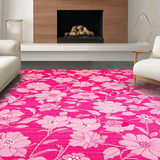 Ultra Soft Area Rug, Non Slip, Stain Resistant, Washable Area Rugs for Living Room, Bedroom, Delicate Blossom Inspired Decor(Pink)