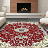 Ultra Soft Area Rug, Non Slip, Stain Resistant, Washable Area Rugs for Living Room, Bedroom, Contemporary Colorful Lattice Features(Red)