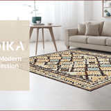 Ultra Soft Area Rug, Non Slip, Stain Resistant, Washable Area Rugs for Living Room, Bedroom, Rustic Textured Diamond Motif(Beige)