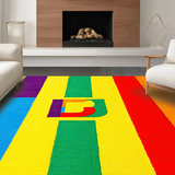 Ultra Soft Area Rug, Non Slip, Stain Resistant, Washable Area Rugs for Living Room, Bedroom, Charming Multi-Hued Educational Piece(Red)