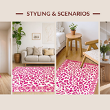 Ultra Soft Area Rug, Non Slip, Stain Resistant, Washable Area Rugs for Living Room, Bedroom, Rustic Bold Animal Texture Visual(Pink)
