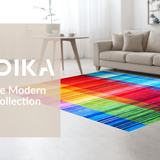 Ultra Soft Area Rug, Non Slip, Stain Resistant, Washable Area Rugs for Living Room, Bedroom, Dynamic Abstract Colorful Lines(Red)