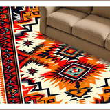 Ultra Soft Area Rug, Non Slip, Stain Resistant, Washable Area Rugs for Living Room, Bedroom, Southwest Aztec Low Pile Living Room Rug(Orange)