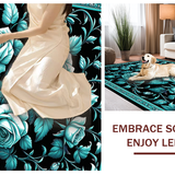 Teal and Black Blossom Harmony(Blue)