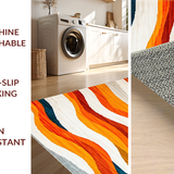 Ultra Soft Area Rug, Non Slip, Stain Resistant, Washable Area Rugs for Living Room, Bedroom, Striking Contemporary Lattice Pattern(Orange)