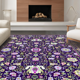 Ultra Soft Area Rug, Non Slip, Stain Resistant, Washable Area Rugs for Living Room, Bedroom, Vibrant Abstract Organic Flow(Purple)
