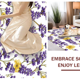Ultra Soft Area Rug, Non Slip, Stain Resistant, Washable Area Rugs for Living Room, Bedroom, Vibrant Springtime Garden Motif(Purple)