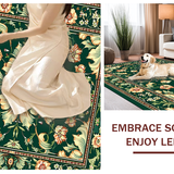 Ultra Soft Area Rug, Non Slip, Stain Resistant, Washable Area Rugs for Living Room, Bedroom, Timeless Deep Green Ornate Design(Green)