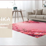 Ultra Soft Area Rug, Non Slip, Stain Resistant, Washable Area Rugs for Living Room, Bedroom, Pretty Coquette Bedroom Rose Design Carpet(Pink)