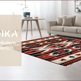 Ultra Soft Area Rug, Non Slip, Stain Resistant, Washable Area Rugs for Living Room, Bedroom, Dynamic Black and Red Pattern(Red)