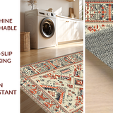 Ultra Soft Area Rug, Non Slip, Stain Resistant, Washable Area Rugs for Living Room, Bedroom, Stylish Minimalist Tribal Elements(Red)