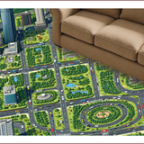 Ultra Soft Area Rug, Non Slip, Stain Resistant, Washable Area Rugs for Living Room, Bedroom, Interactive City Life Play Mat(Gray)