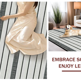Ultra Soft Area Rug, Non Slip, Stain Resistant, Washable Area Rugs for Living Room, Bedroom, Indoor Outdoor Rug Braided Area Rug Black White Striped Farmhouse Style(Black)