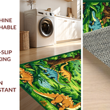 Dinosaur Themed Vibrant Safari Landscape(Green)