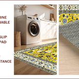 Ultra Soft Area Rug, Non Slip, Stain Resistant, Washable Area Rugs for Living Room, Bedroom, Chic Eclectic Tiled Arrangement(Yellow)