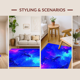Ultra Soft Area Rug, Non Slip, Stain Resistant, Washable Area Rugs for Living Room, Bedroom, Transcendent Nebula Inspired Design(Blue)