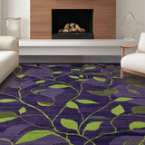 Ultra Soft Area Rug, Non Slip, Stain Resistant, Washable Area Rugs for Living Room, Bedroom, Contemporary Tiled Color Burst(Purple)
