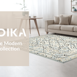 Ultra Soft Area Rug, Non Slip, Stain Resistant, Washable Area Rugs for Living Room, Bedroom, 3D Geometric Layered Texture(Beige)