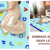Ultra Soft Area Rug, Non Slip, Stain Resistant, Washable Area Rugs for Living Room, Bedroom, Bright Animal-Themed Alphabet Style(Blue)
