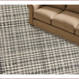 Ultra Soft Area Rug, Non Slip, Stain Resistant, Washable Area Rugs for Living Room, Bedroom, Elegant Charcoal Geometric Overlay(Black)