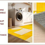 Ultra Soft Area Rug, Non Slip, Stain Resistant, Washable Area Rugs for Living Room, Bedroom, Vibrant Curvilinear Patterned Elegance(Yellow)