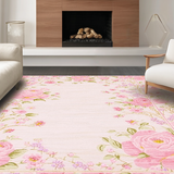 Ultra Soft Area Rug, Non Slip, Stain Resistant, Washable Area Rugs for Living Room, Bedroom, Delicate Creamy Petal Aesthetic(Pink)