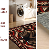 Ultra Soft Area Rug, Non Slip, Stain Resistant, Washable Area Rugs for Living Room, Bedroom, Artistic Bear Silhouette Arrangement(Brown)